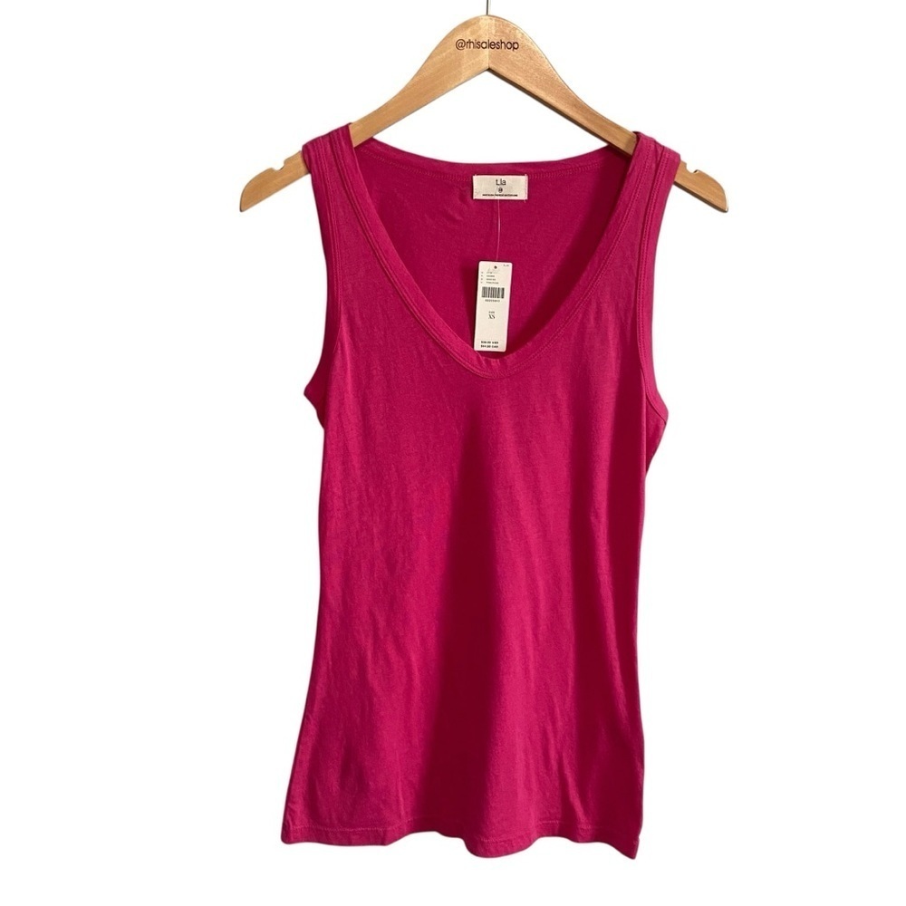 NWT t.la Anthropologie Sleeveless V Neck Cotton Blend Stretch Tank Size XS
